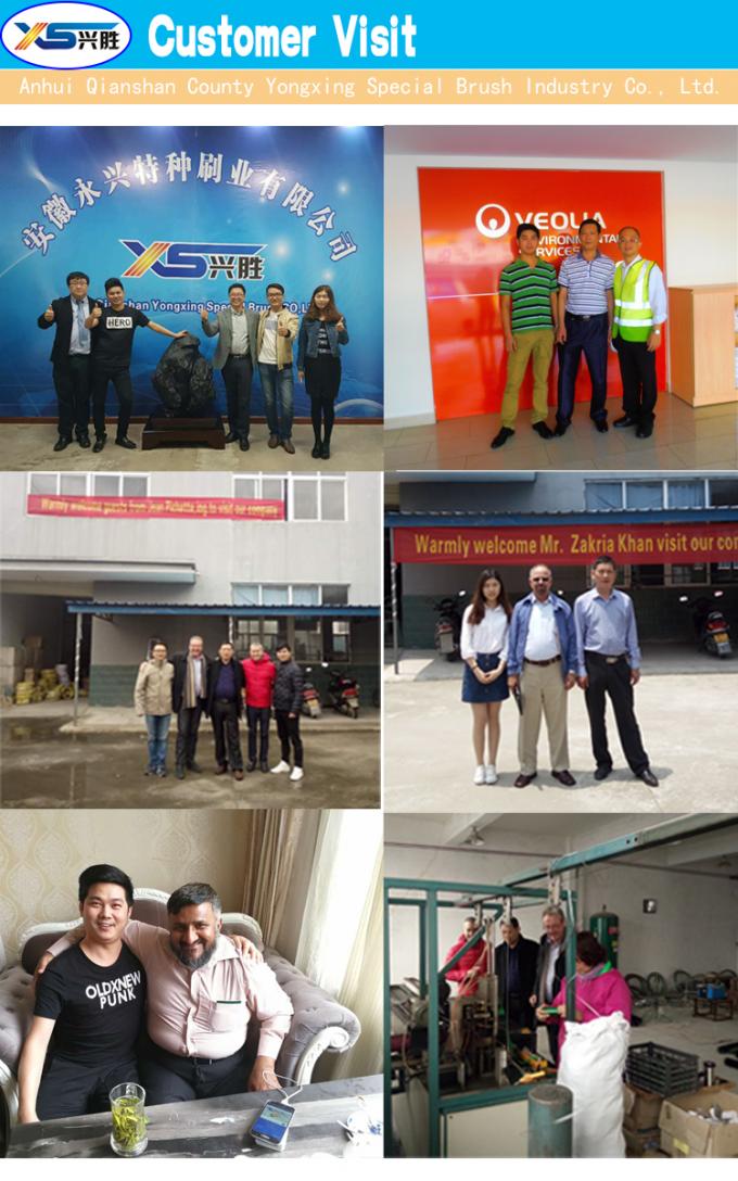 Customized material stainless steel copper bristle horse hair wire brush with rod