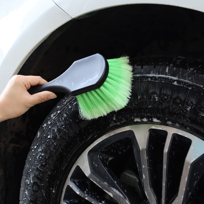 PP verde capelli pneumatici auto ruota lavaggio pulizia dettagliata spazzola per la cura dell'auto