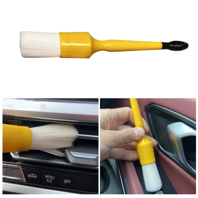 PBT Pelle di plastica bianca Strumenti per la pulizia degli interni Spazzola per dettagli auto 5 PCS Set
