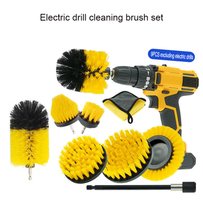 9 Pcs Pulizzatore di ruote auto Foratura Power Scrubber Set spazzola Pulizia auto