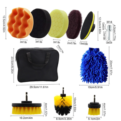 22Pcs Esterno Interno Autolavaggio attrezzi per la pulizia Kit Perforazione Spazzola Con Borsa