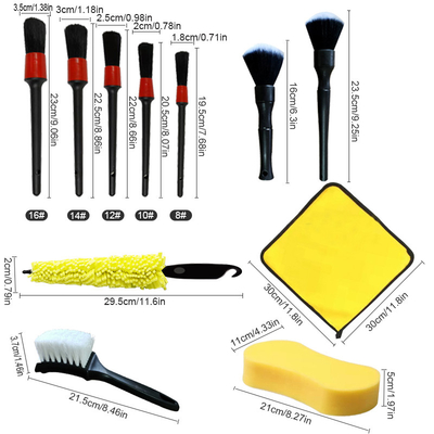 22Pcs Esterno Interno Autolavaggio attrezzi per la pulizia Kit Perforazione Spazzola Con Borsa