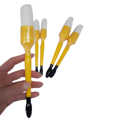 PBT Pelle di plastica bianca Strumenti per la pulizia degli interni Spazzola per dettagli auto 5 PCS Set