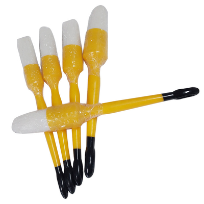 PBT Pelle di plastica bianca Strumenti per la pulizia degli interni Spazzola per dettagli auto 5 PCS Set