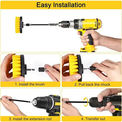 9 Pcs Pulizzatore di ruote auto Foratura Power Scrubber Set spazzola Pulizia auto