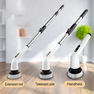 Spazzola di pulizia elettrica multifunzionale Maniglia lunga Strumento di pulizia retrattile impermeabile Casa Pavimento Cucina Bagno