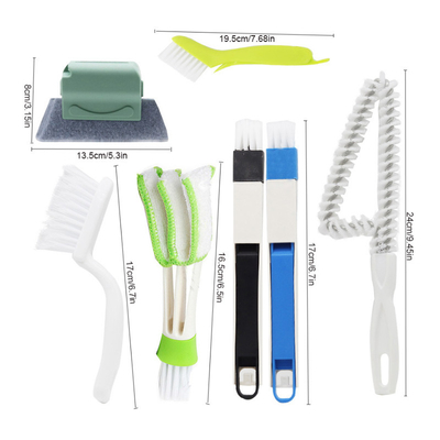 7pcs Pulizia finestre multifunzione spazzola spazzolino utensili per la pulizia domestica